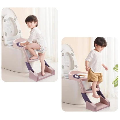 ESCALERA DE BAÑO PARA BEBE ROSADA CON BACINILLA - MD