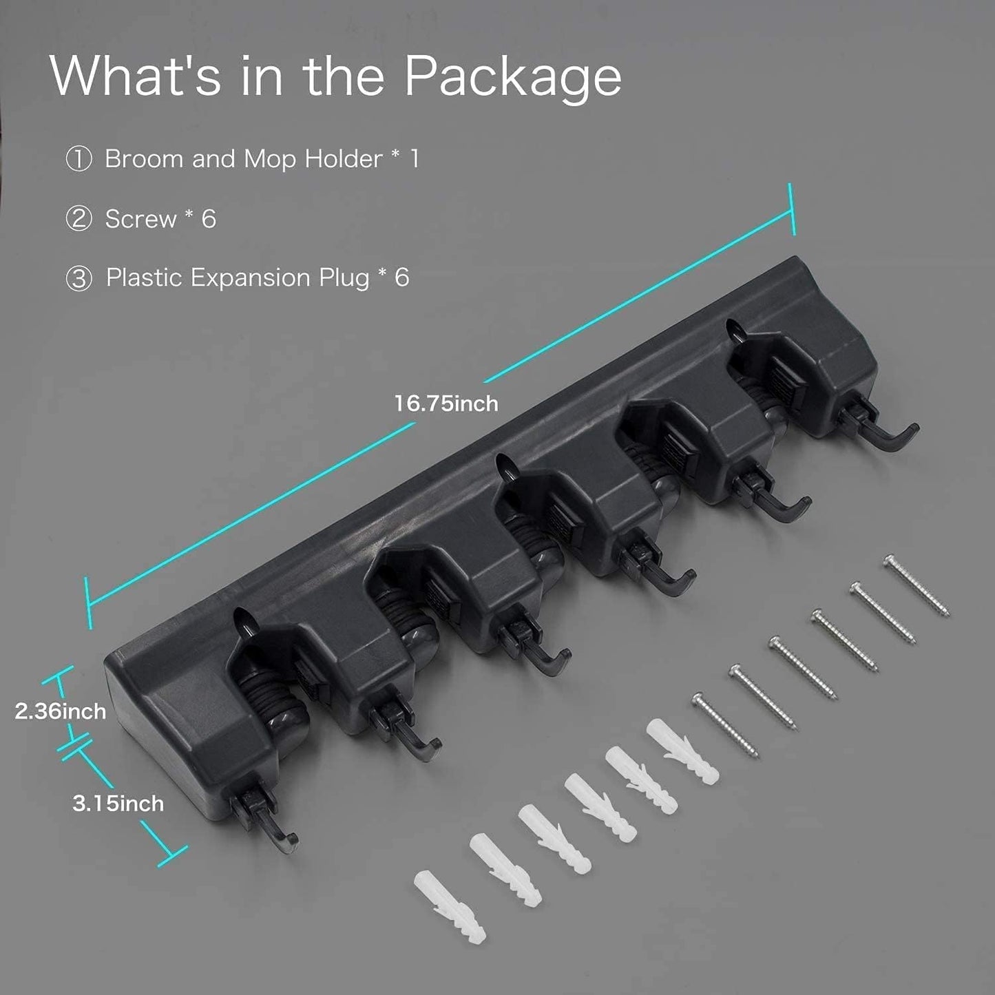 Soporte, Organizador Para Escobas Colgante
