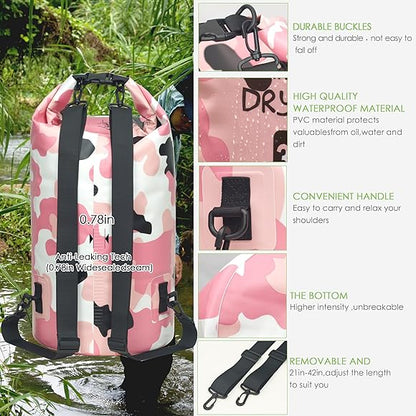 BOLSO IMPERMEABLE ROSADO 10 L