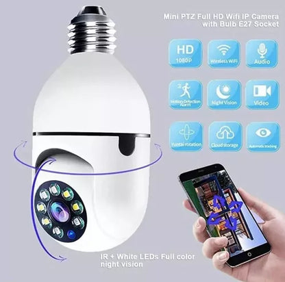 Camara Ip Wifi 360 Tipo Bombillo Panorama